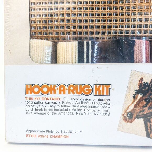 Vintage NIB Hook-A-Rug Champion Chestnut Horse Craft Kit - Picture 5 of 6